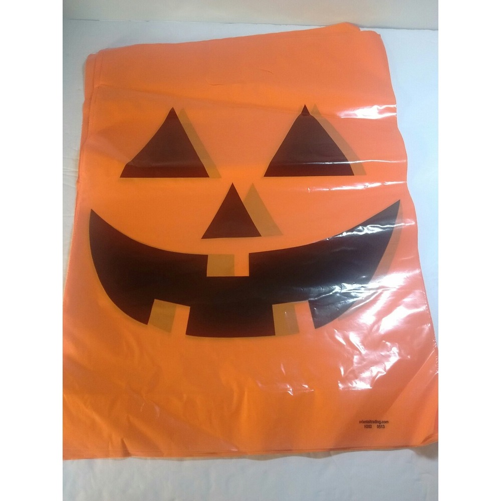 Halloween Bags Trick or‎ Treat/Party Jack O Lantern Face 18 Bags 12.5 x 17 in